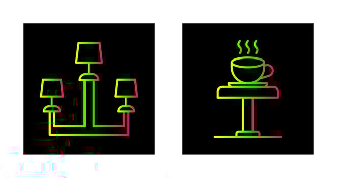 Lamp and Coffee Table Icon vector