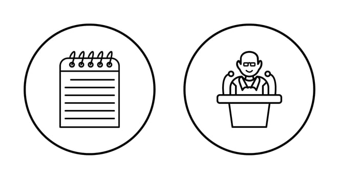 Note and Lecture Icon vector