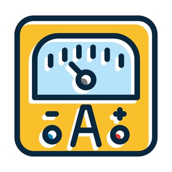 Ammeter Vector Thick Line Filled Dark Colors Icons For Personal And Commercial Use.