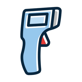 Thermometer gun Vector Thick Line Filled Dark Colors Icons For Personal And Commercial Use.