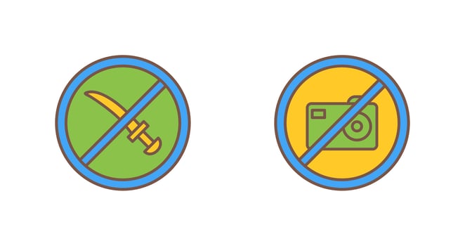 no weapons and no pictures  Icon vector