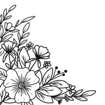 Hand drawn Outline floral arrangement png