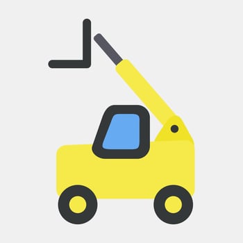 Icon telescopic loader telehandler. Heavy equipment elements. Icons in flat style. Good for prints, posters, logo, infographics, etc. vector