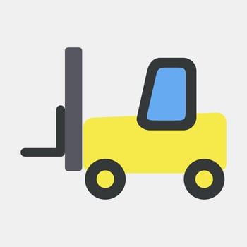 Icon forklift. Heavy equipment elements. Icons in flat style. Good for prints, posters, logo, infographics, etc. vector