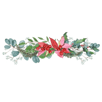 christmas frame with holly berries decorate leaf png