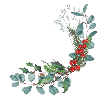 christmas frame with holly berries decorate leaf png