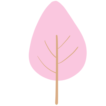 Minimal pink tree illustration png