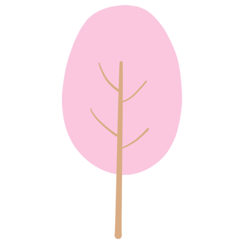 Minimal pink tree illustration png