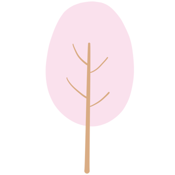 Minimal pink tree illustration png