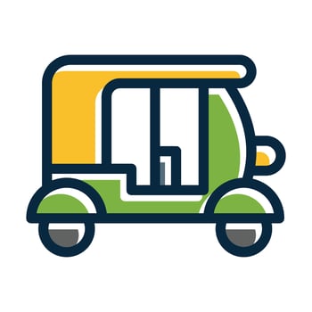 Rickshaw Vector Thick Line Filled Dark Colors Icons For Personal And Commercial Use.