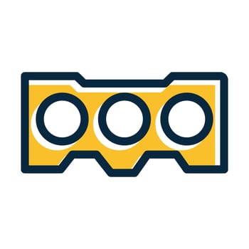Gasket Vector Thick Line Filled Dark Colors Icons For Personal And Commercial Use.