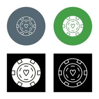 Unique Poker Chips Vector Icon