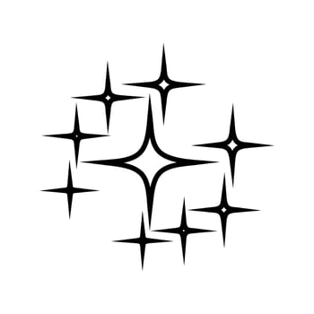 Sparkles icon vector. Twinkling stars illustration sign. Shining burst symbol. Star logo. vector