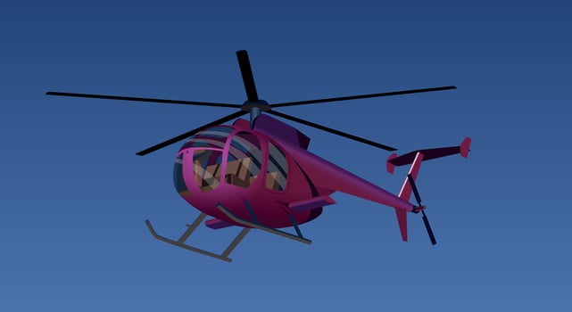 A helicopter with tourists flies over the sea. Vector. vector