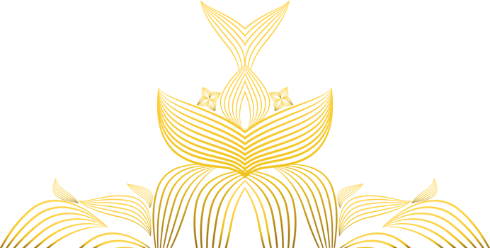 golden line flower petal decoration png