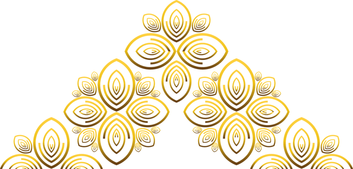 golden line flower petal decoration png