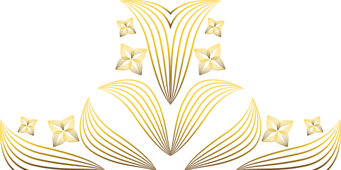 golden line flower petal decoration png