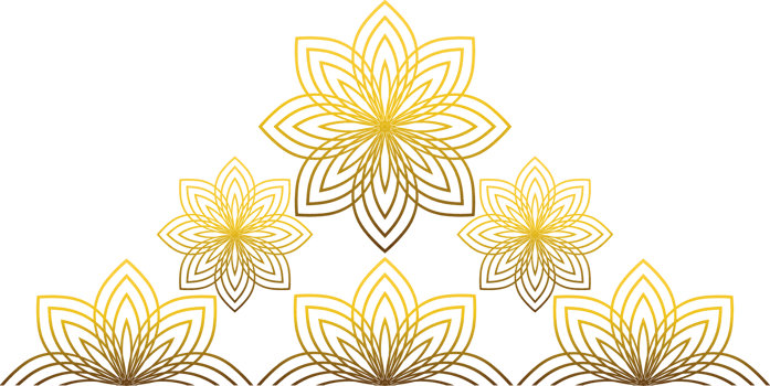 golden line flower petal decoration png