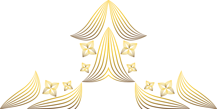golden line flower petal decoration png