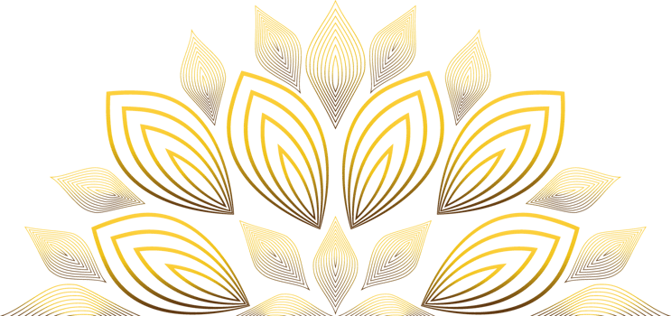 golden line flower petal decoration png