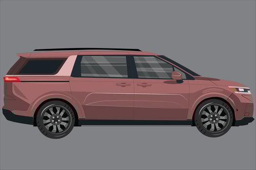 Realistic brown SUV car. side view. car with 4 wheel drive. vans. 4wd car vector