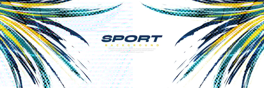 Abstract Brush Background with Sporty Style and Halftone Effect. Brush Stroke Illustration for Banner, Poster, or Sports Background. Scratch and Texture Elements For Design vector