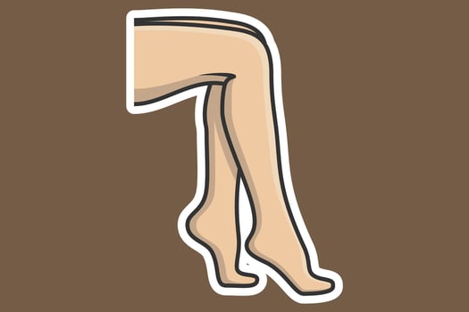 Human Feet Sticker vector illustration. People fashion icon concept. Human foot for medical health care sticker vector design with shadow.