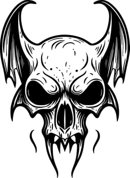 skull bat cartoon vector