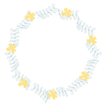 a wreath of flowers on a transparent background png