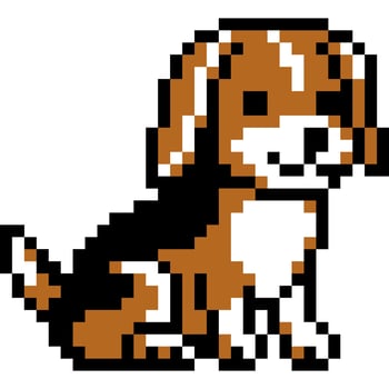 dog cartoon icon in pixel style vector