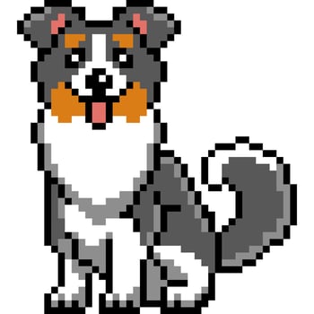 dog cartoon icon in pixel style vector