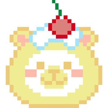bear cake cartoon icon in pixel style vector