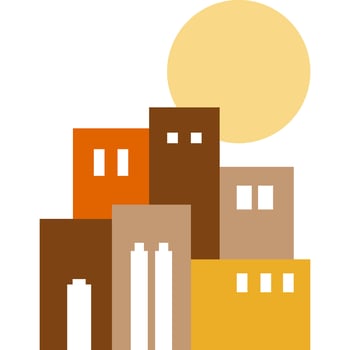 City cartoon in icon style vector