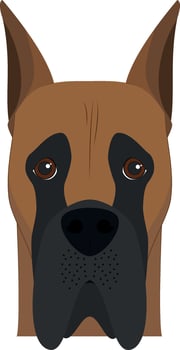 Great Dane dog isolated on white background vector illustration