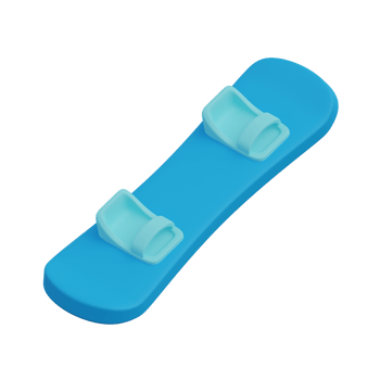 3d illustration of winter snowboard icon png