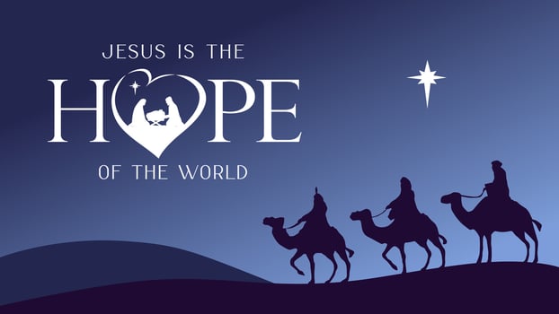Jesus is the Hope of the World, Nativity scene. Church banner. Invitation design. vector