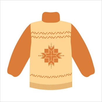 Clothing for winter, knitted sweater isolated vector illustration design