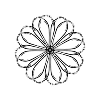 Artistic Circle Shape Created from Fishing Hook Silhouette Composition, can use for Logo Gram, Decoration, Ornate, Art Illustration or Graphic Design Element. Vector Illustration