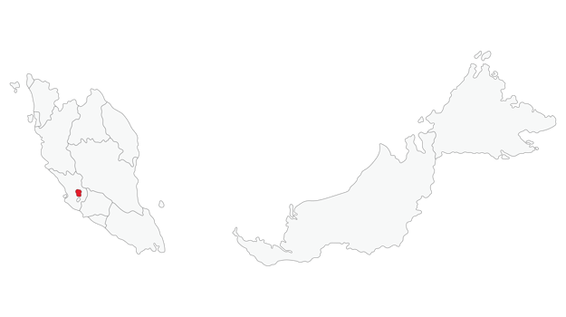 Map of Malaysia with Kuala Lumpur a capital city png