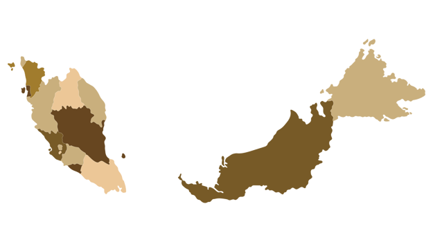 Malaysia map with administrative. Map of Malaysia png