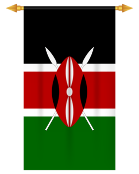 Kenya flag vertical pennant isolated png