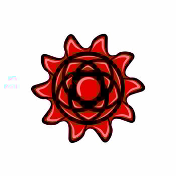 Vector Image of Red Blooming Flower.