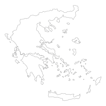 Greece map. Map of Greece in white color png