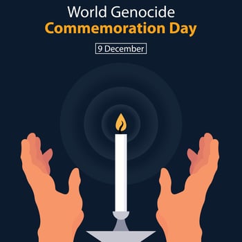 illustration vector graphic of a pair of hands guarding the candle flame, perfect for international day, world genocide, commemoration day, celebrate, greeting card, etc.