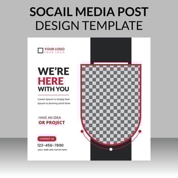 Social Media post design template for restaurant vector