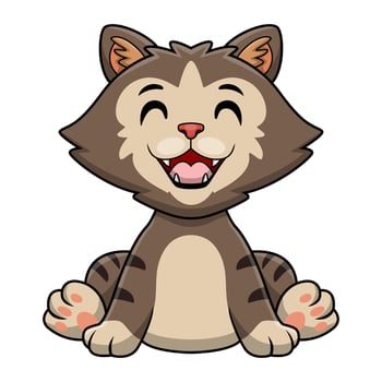 Cute cat cartoon on white background vector