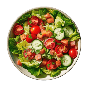 Fresh garden salad in a bowl isolated background png