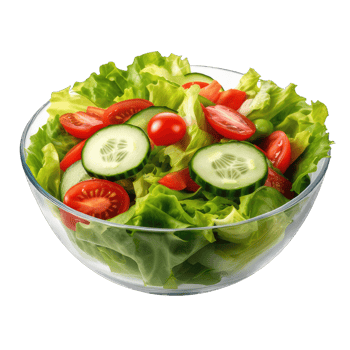 Fresh garden salad in a bowl isolated background png