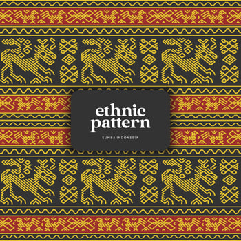 Tenun Indonesia Sumba Pattern weaving background vector