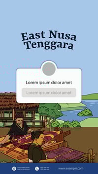 Cultural Event design layout template background with Indonesian illustration of Nusa Tenggara vector